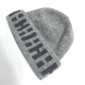HERMES Knit hat Cashmere, Nylon, Polyester gray Beanie knit cap Beanie unisex(Unisex) Used | AlmaBagz
