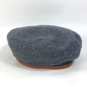 HERMES beret cashmere gray Serie button Women 58 Used | AlmaBagz