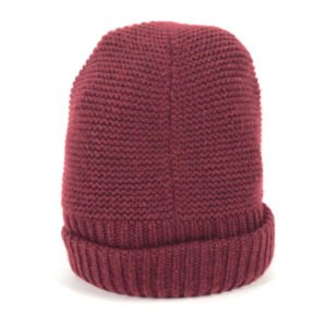 HERMES Knit hat cashmere Brown type leather tag leather tag Boston S | AlmaBagz