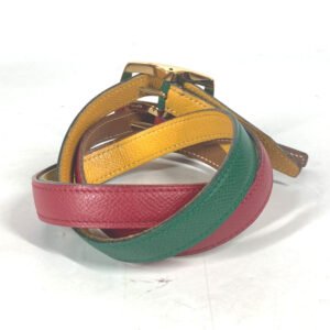 HERMES belt leather Red vintage Double Women 65 Used | AlmaBagz