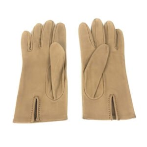 HERMES gloves leather beige Punching logo 7 | AlmaBagz