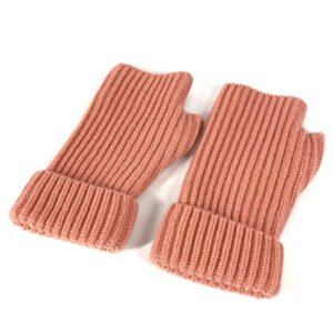 HERMES gloves Cashmere, Mohair pink Serie logo gloves M | AlmaBagz