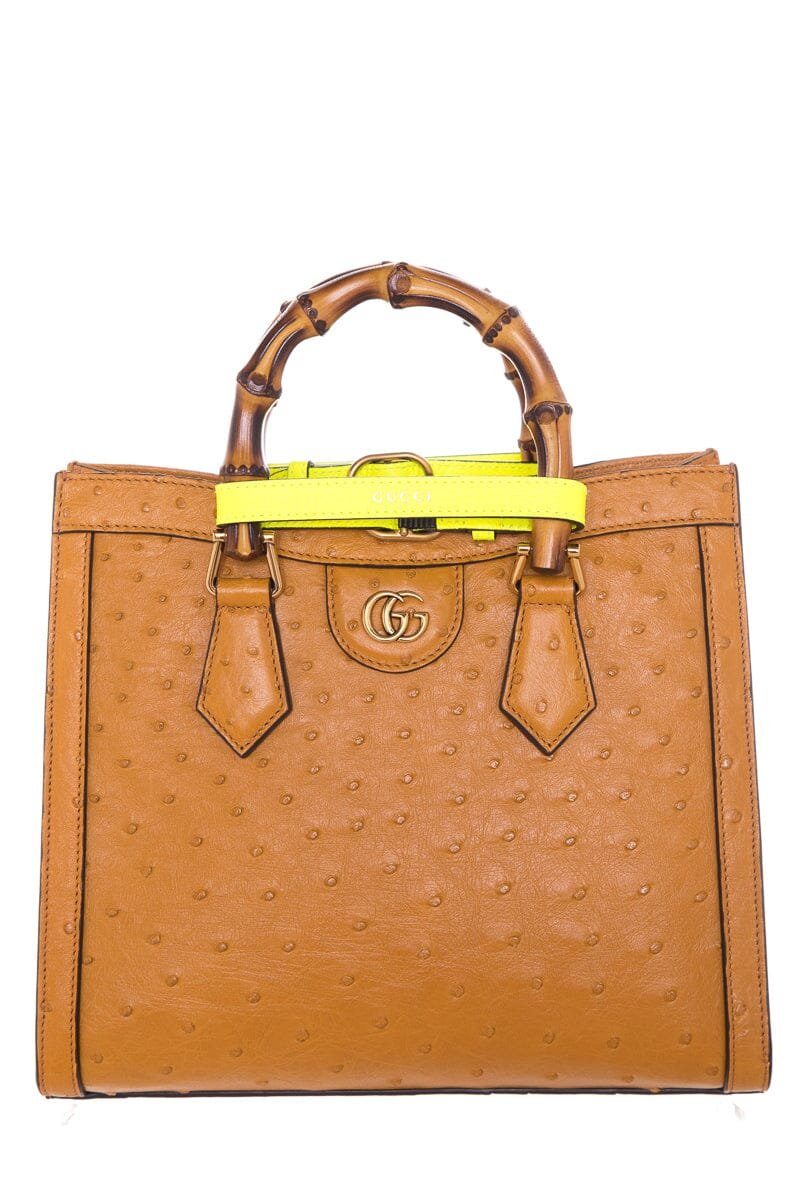 Gucci Mini Diana Tan Ostrich Handbag NWT | AlmaBagz