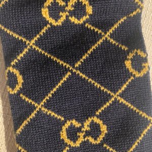 Gucci Knee High Socks in Navy with Gold Interlocking GG | AlmaBagz
