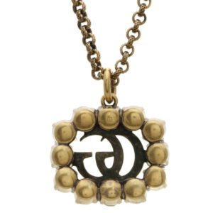 Gucci Red Crystal Double G Marmont Necklace in Gold | AlmaBagz