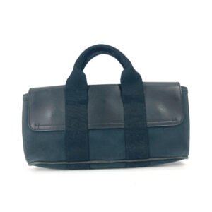 HERMES Tote Bag Canvas, Leather black handbag bag Valparaiso PM Long Women Used | AlmaBagz