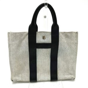 HERMES Tote Bag Toile H, Leather gray Sac Arne PM Women Used | AlmaBagz