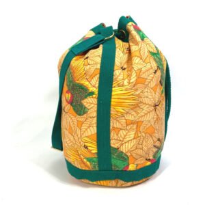 HERMES Shoulder Bag canvas green vintage Bird pattern purse Women Used | AlmaBagz