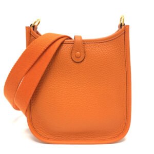 HERMES Shoulder Bag Taurillon Clemence Orange Evelyn TPM Women Used | AlmaBagz