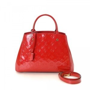 Louis Vuitton Montaigne MM Tote Bag Monogram Vernis Red | AlmaBagz