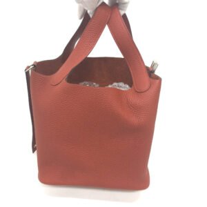 HERMES Handbag Taurillon Clemence Red Picotan Lock PM Women Used | AlmaBagz