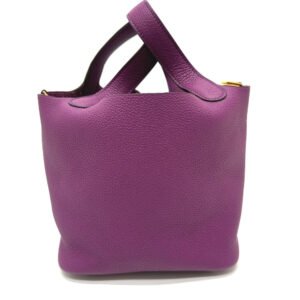 HERMES Handbag Taurillon Clemence purple Picotan Lock PM Women Used | AlmaBagz