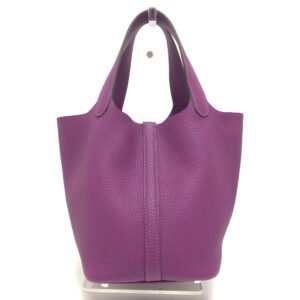 HERMES Handbag leather purple Picotan Lock PM Women Used | AlmaBagz