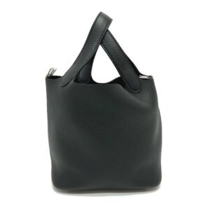 HERMES Handbag Taurillon Clemence black Picotan Lock PM | AlmaBagz
