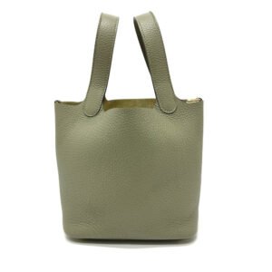 HERMES Handbag Taurillon Clemence gray Picotan Lock PM | AlmaBagz