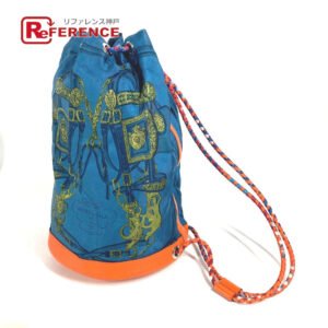 HERMES Shoulder Bag Silk, Leather Orange Sowacool 22 Drawstring Bag Women Used | AlmaBagz