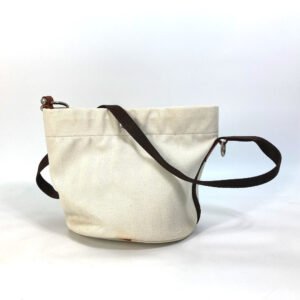HERMES Shoulder Bag Leather / canvas white Crossbody Sac de Pansage bucket type | AlmaBagz