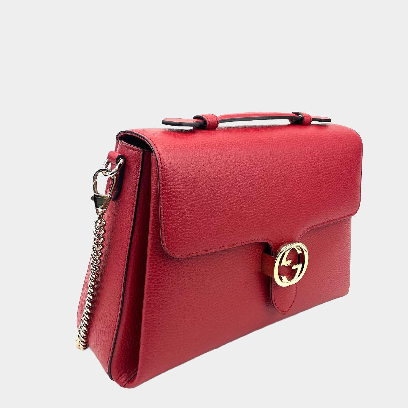 GUCCI Interlocking G Shoulder Bag - Red | AlmaBagz