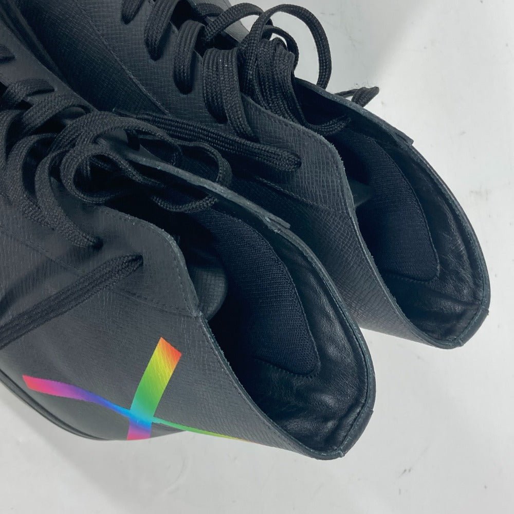 LOUIS VUITTON sneakers leather black Rainbow logo 8.5 | AlmaBagz - Image 8