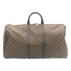 LOUIS VUITTON Monogram Macassar Keepall Bandouliere 55 M56714 Auth 28882A | AlmaBagz