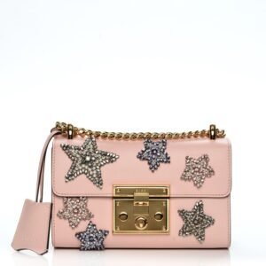 Gucci Crystal Star Small Padlock Shoulder Bag in Pink | AlmaBagz