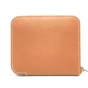 HERMES Folded wallet leather gold Azap silk in Women Used | AlmaBagz