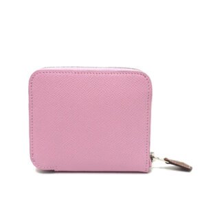HERMES Folded wallet Epsom pink Azap compact silk in | AlmaBagz