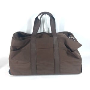 HERMES Carry Bag Nylon Brown suitcase Akapu Luco unisex(Unisex) Used | AlmaBagz