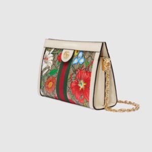 Gucci ophidia GG Flora Small Shoulder Bag white | AlmaBagz