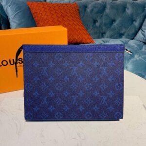 Louis Vuitton Pochette Voyage MM Monogram Blue | AlmaBagz