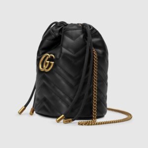 Gucci GG Marmont Mini Bucket Bag Black | AlmaBagz