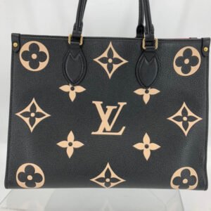 Louis Vuitton OnTheGo MM Tote Bag, Black, Leather | AlmaBagz