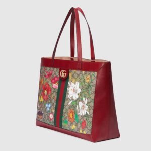 Gucci Ophidia GG Flora Medium Tote Red | AlmaBagz