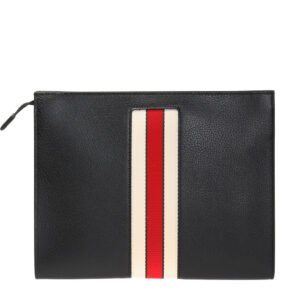 Gucci Men's Leather Stripe Pouch in Black | AlmaBagz