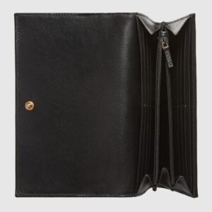 Gucci GG Marmont Continental Wallet With Animal Studs Black | AlmaBagz