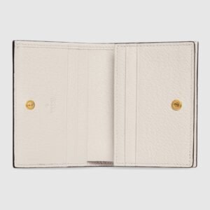 Gucci Ophidia Leather Card Case Wallet White | AlmaBagz