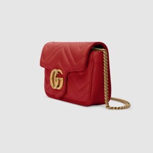 Gucci GG Marmont Matelassé Super Mini Bag Red | AlmaBagz