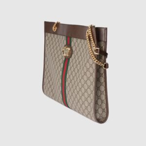 Gucci Exclusive Rajah GG Tote GG Supreme Beige Black | AlmaBagz