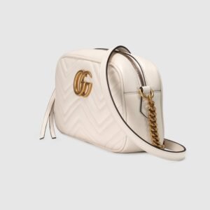 Gucci GG Marmont Small Matelassé Shoulder Bag White | AlmaBagz