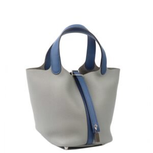Hermes Picotin Bleu Saphir & Gris Mouette SHW. | AlmaBagz