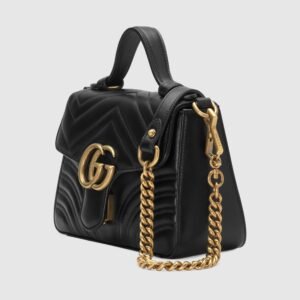 Gucci GG Marmont Mini Top Handle Bag Black | AlmaBagz
