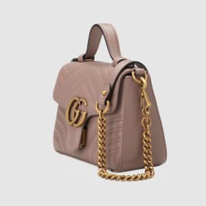 Gucci GG Marmont Mini Top Handle Bag Dusty Pink | AlmaBagz