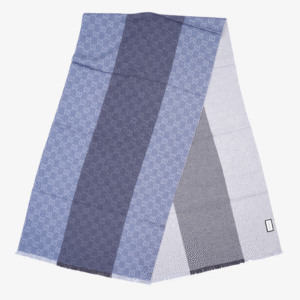 Gucci Womens Jaquard Scarf Blue Grey | AlmaBagz