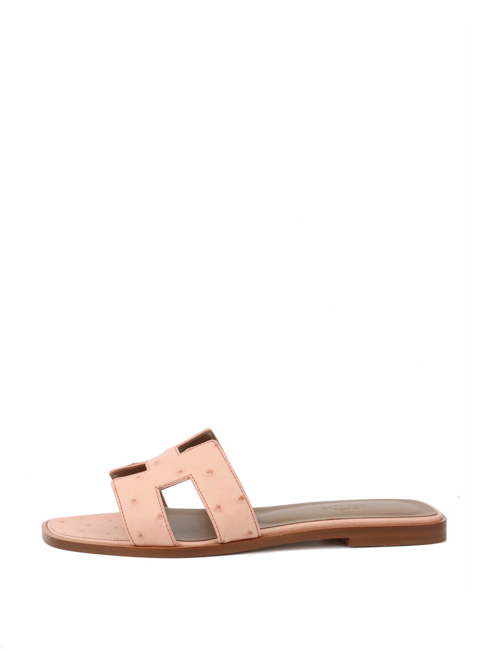 Hermes Oran Sandals in Rose Bubinga 38. | AlmaBagz