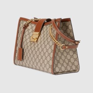 Gucci Padlock Medium GG Shoulder Beige/Ebony Brown | AlmaBagz