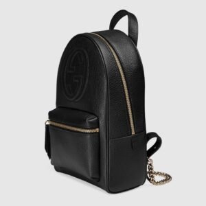 Gucci Soho Leather Chain Backpack Black | AlmaBagz
