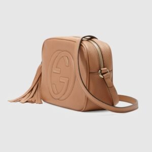 Gucci Soho Small Leather Disco Bag Rose Beige | AlmaBagz