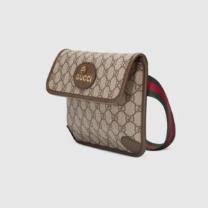 Gucci GG Supreme Belt Bag Brown Trims | AlmaBagz