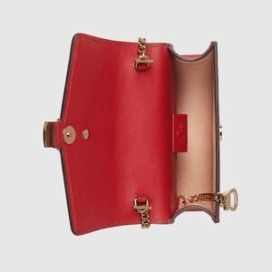 Gucci SyLouis Vuittonie Leather Mini Chain Bag Hibiscus Red | AlmaBagz