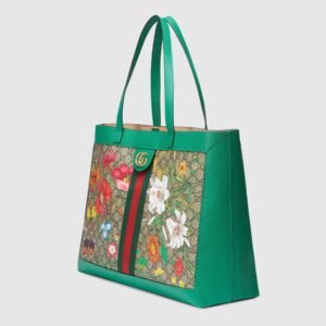 Gucci Ophidia GG Flora Medium Tote Green | AlmaBagz